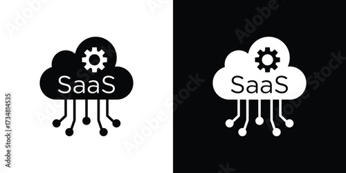 SaaS icons. silhouette icons for ui designs
