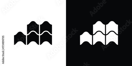 Roof tile icons. silhouette icons for ui designs