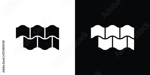 Roof tile icons. silhouette icons for ui designs