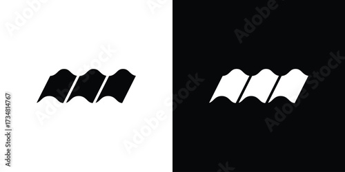 Roof tile icons. silhouette icons for ui designs