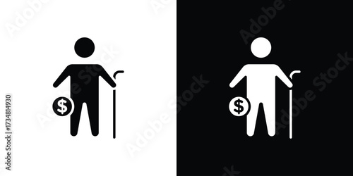 Retirement icons. silhouette icons for ui designs