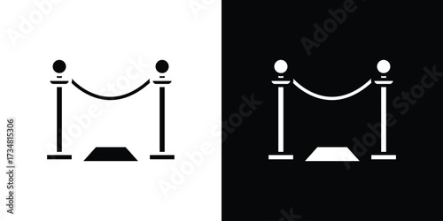 Red carpet icons. silhouette icons for ui designs