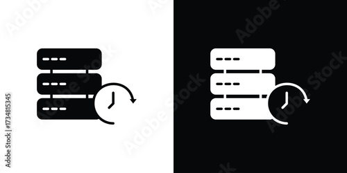 Real time data icons. silhouette icons for ui designs