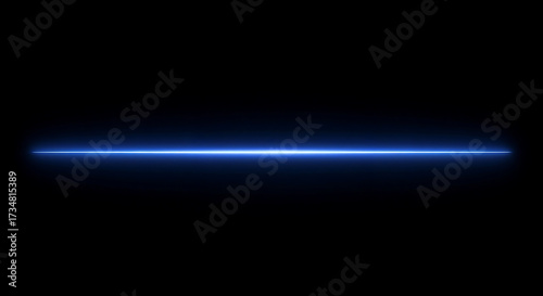 Horizontal glowing blue line cutting through black space.