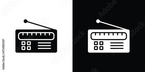 Radio icons. silhouette icons for ui designs