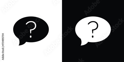 Question icons. silhouette icons for ui designs