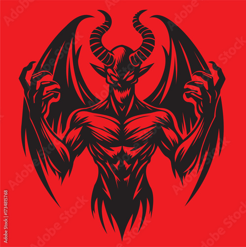 An interesting vector design of a hell-watching ghost symbol costume that is very suitable for a tattoo or a logo.
