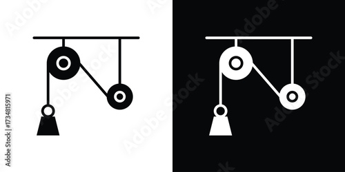 Pulley icons. silhouette icons for ui designs