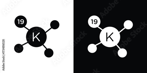 Potassium icons. silhouette icons for ui designs