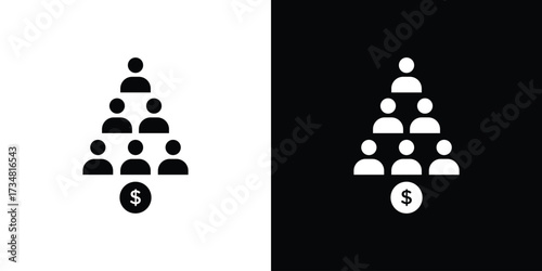 Ponzi scheme icons. silhouette icons for ui designs
