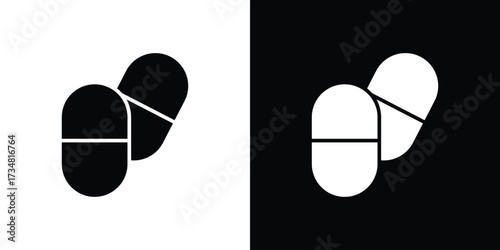 Pills icons. silhouette icons for ui designs