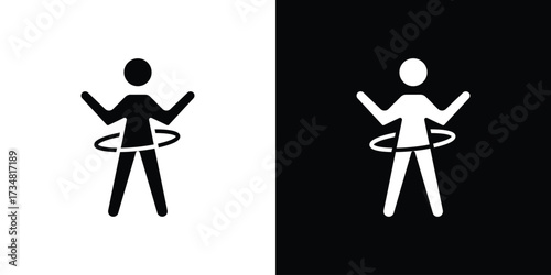 People Hula hop icons. silhouette icons for ui designs
