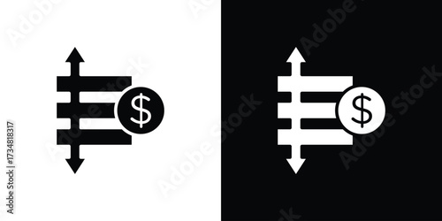 Operating profit loss icons. silhouette icons for ui designs
