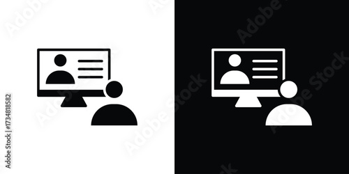 Online course icons. silhouette icons for ui designs