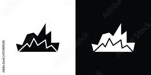 Mountain icons. silhouette icons for ui designs