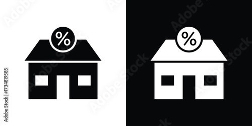 Mortgage rate icons. silhouette icons for ui designs