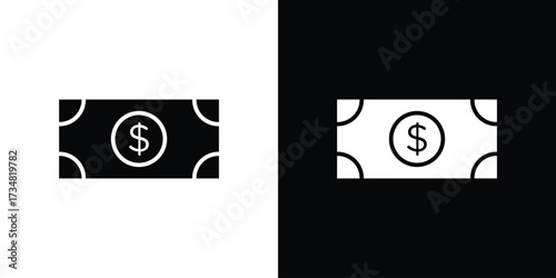Money icons. silhouette icons for ui designs