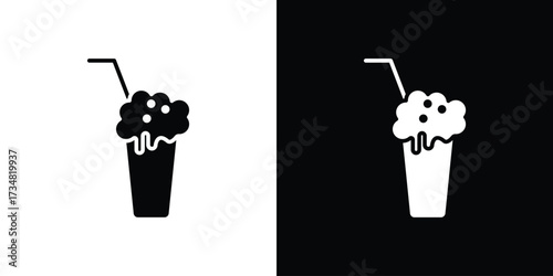 Milkshake icons. silhouette icons for ui designs