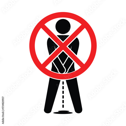 Illustration of prohibition sign against public urination