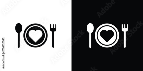 Love Plate icons. silhouette icons for ui designs