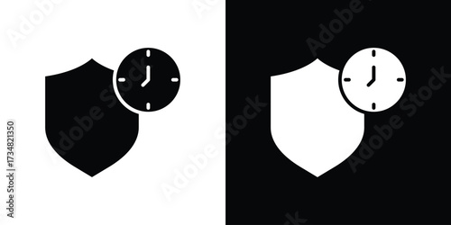 Long term icons. silhouette icons for ui designs