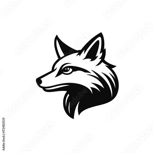 Fox head vector illustration. Wild animal sign