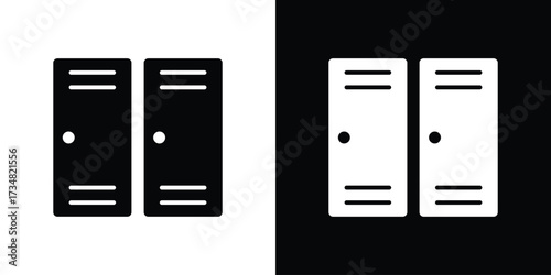 Locker icons. silhouette icons for ui designs