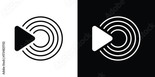 Livestream icons. silhouette icons for ui designs