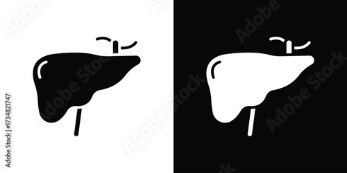 Liver icons. silhouette icons for ui designs