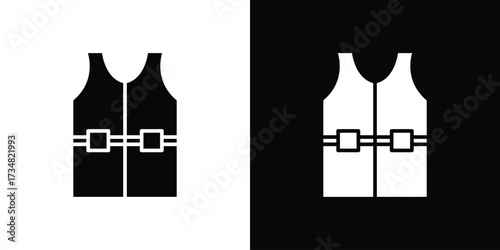 Lifejacket icons. silhouette icons for ui designs