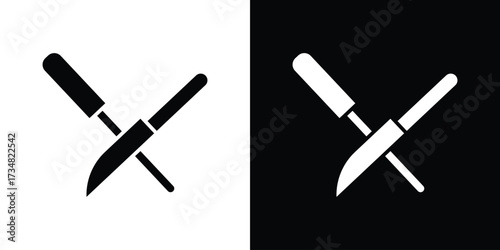 Knife sharpener icons. silhouette icons for ui designs