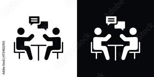 Job interview icons. silhouette icons for ui designs