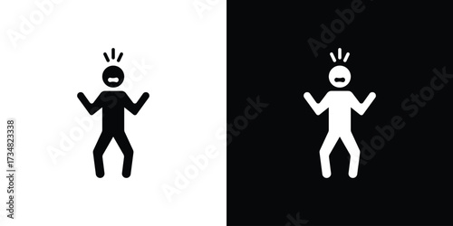 Irritated human icons. silhouette icons for ui designs