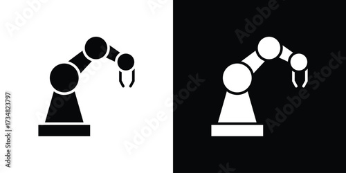 Industrial robot icons. silhouette icons for ui designs