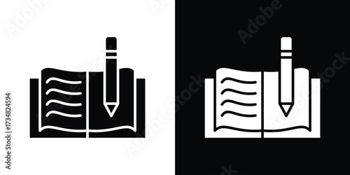 Homework icons. silhouette icons for ui designs