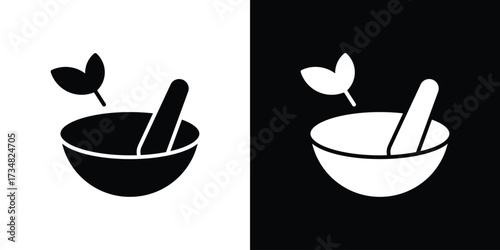 Herbal medicine icons. silhouette icons for ui designs