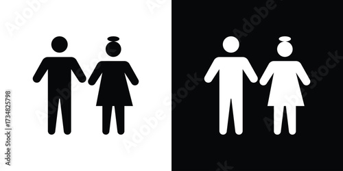 Girlfriend icons. silhouette icons for ui designs