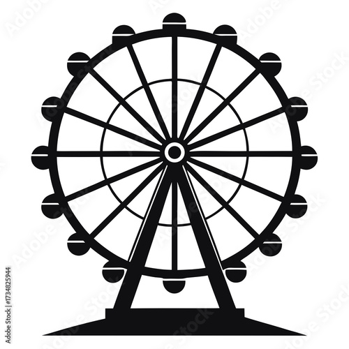 Silhouette ferris wheel vector graphic scalable illustration for amusement park and fairground themes silhouette Vector white background