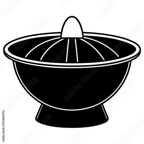 Minimalist black vector silhouette of a salad spinner scalable illustration for design projects silhouette Vector white background