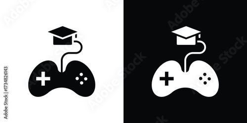 Game based learning icons. silhouette icons for ui designs