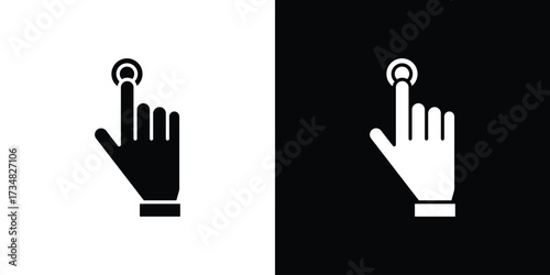 Finger control icons. silhouette icons for ui designs
