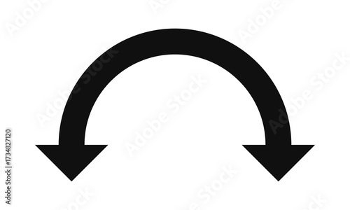 Semicircle Curved Downward Double Arrow Icon