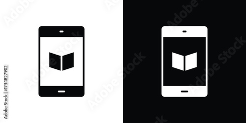 Ebook icons. silhouette icons for ui designs