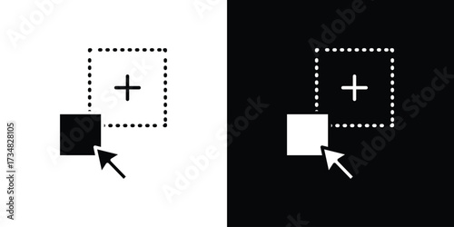 Drag and drop icons. silhouette icons for ui designs