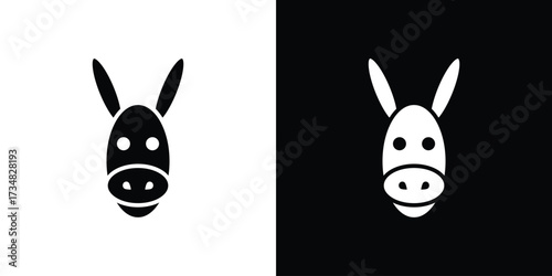 Donkey icons. silhouette icons for ui designs