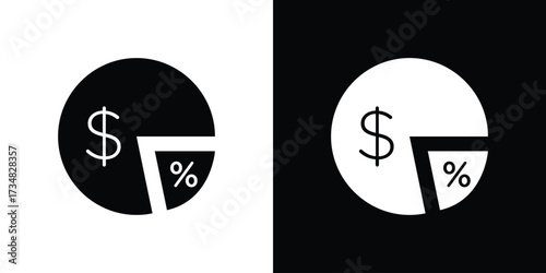 Dividend yield icons. silhouette icons for ui designs