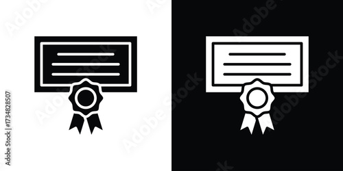 Diploma icons. silhouette icons for ui designs