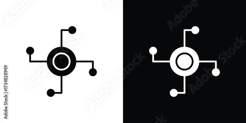 Decentralized icons. silhouette icons for ui designs