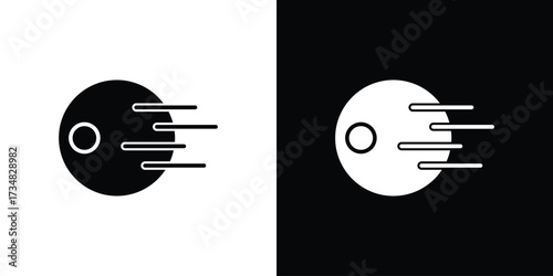 Death star icons. silhouette icons for ui designs