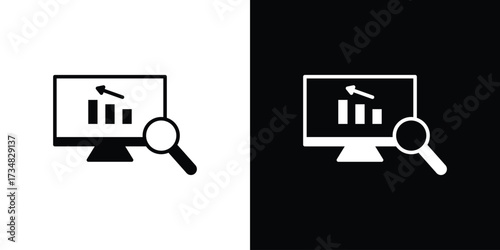 Data Analysing icons. silhouette icons for ui designs